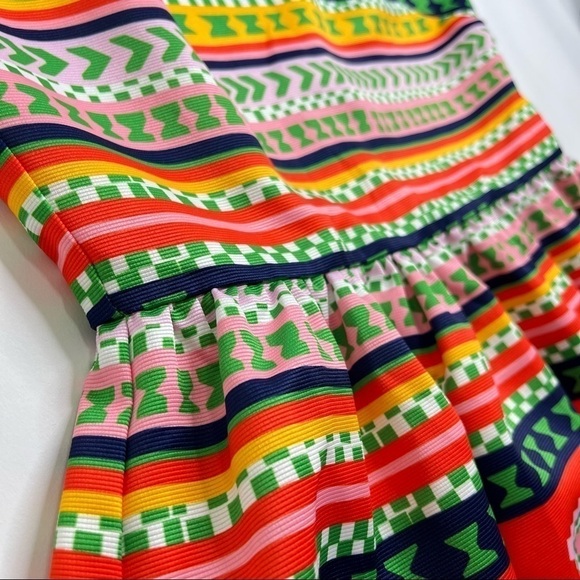 NEW CK Bradley Darden Pockets Egypt Multi Aztec Tie Fit & Flare Cocktail Dress - Picture 6 of 16